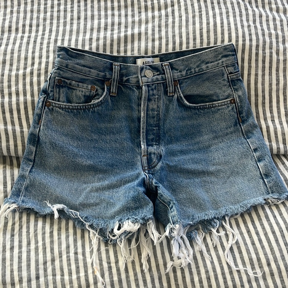 Agolde Parker Long Denim Shorts